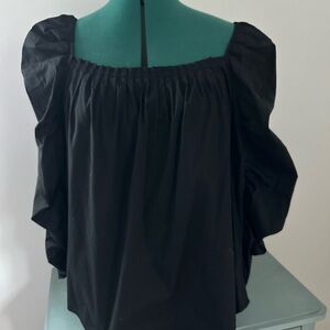 Black Puff Sleeve Blouse